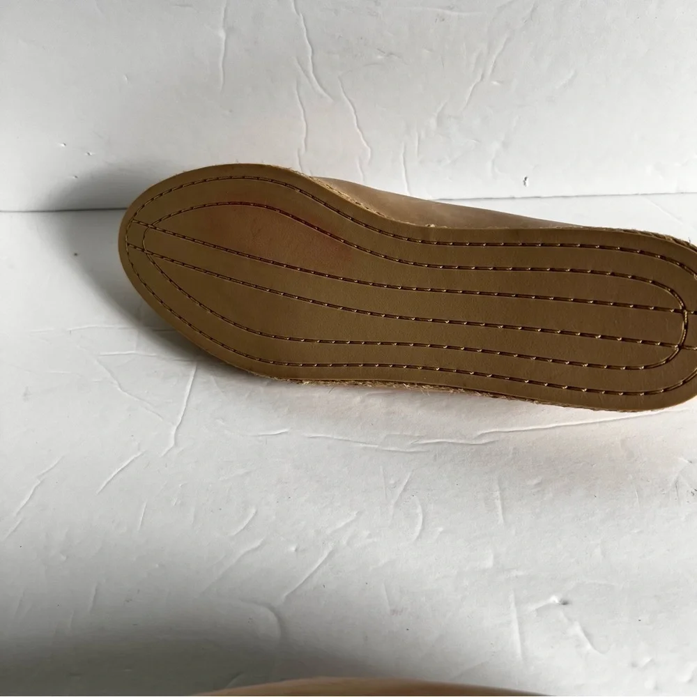 Vince Malia Leather Espadrilles Slip On Flat Loafer